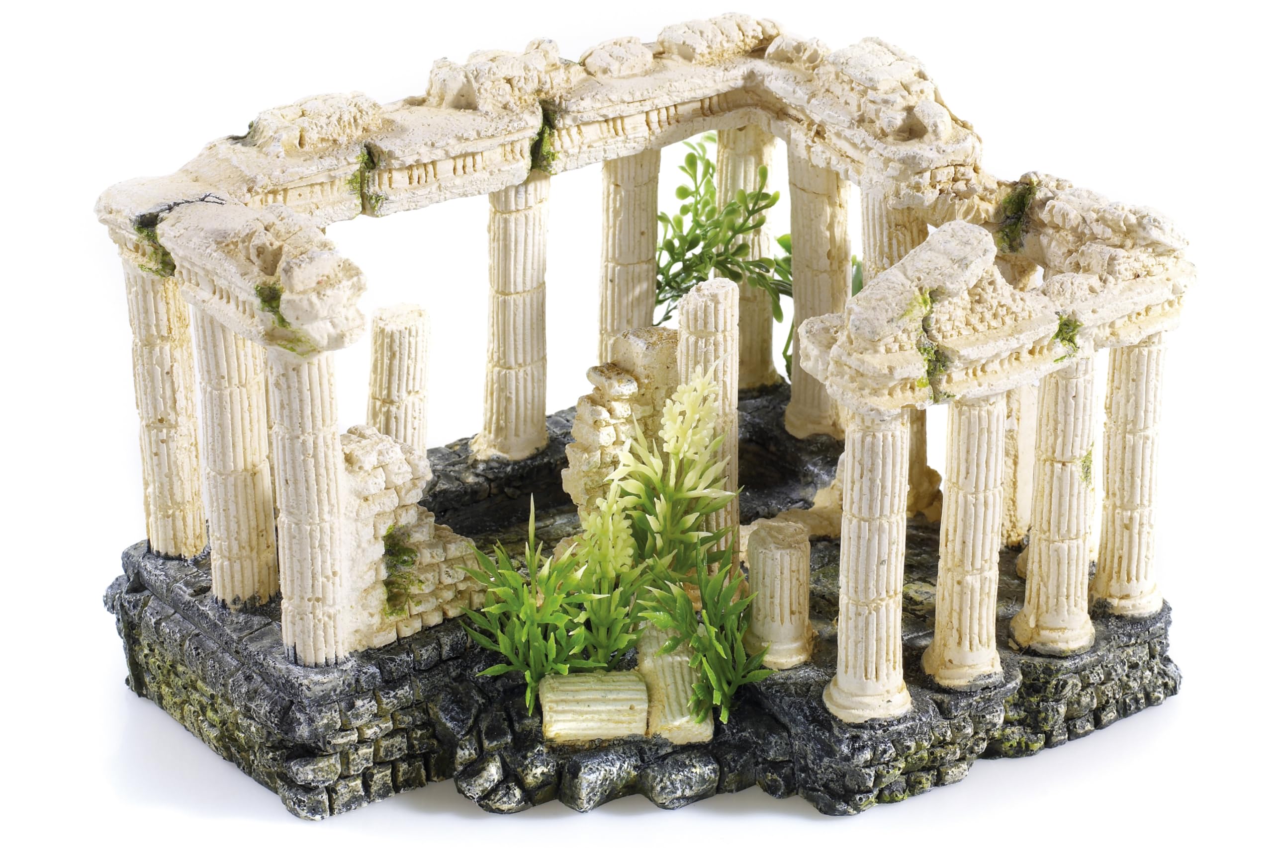 CLASSIC Ancient Roman Square Column Ruins Aquarium Ornament, 195mm – Freshwater Only, Resin Fish Tank Decoration