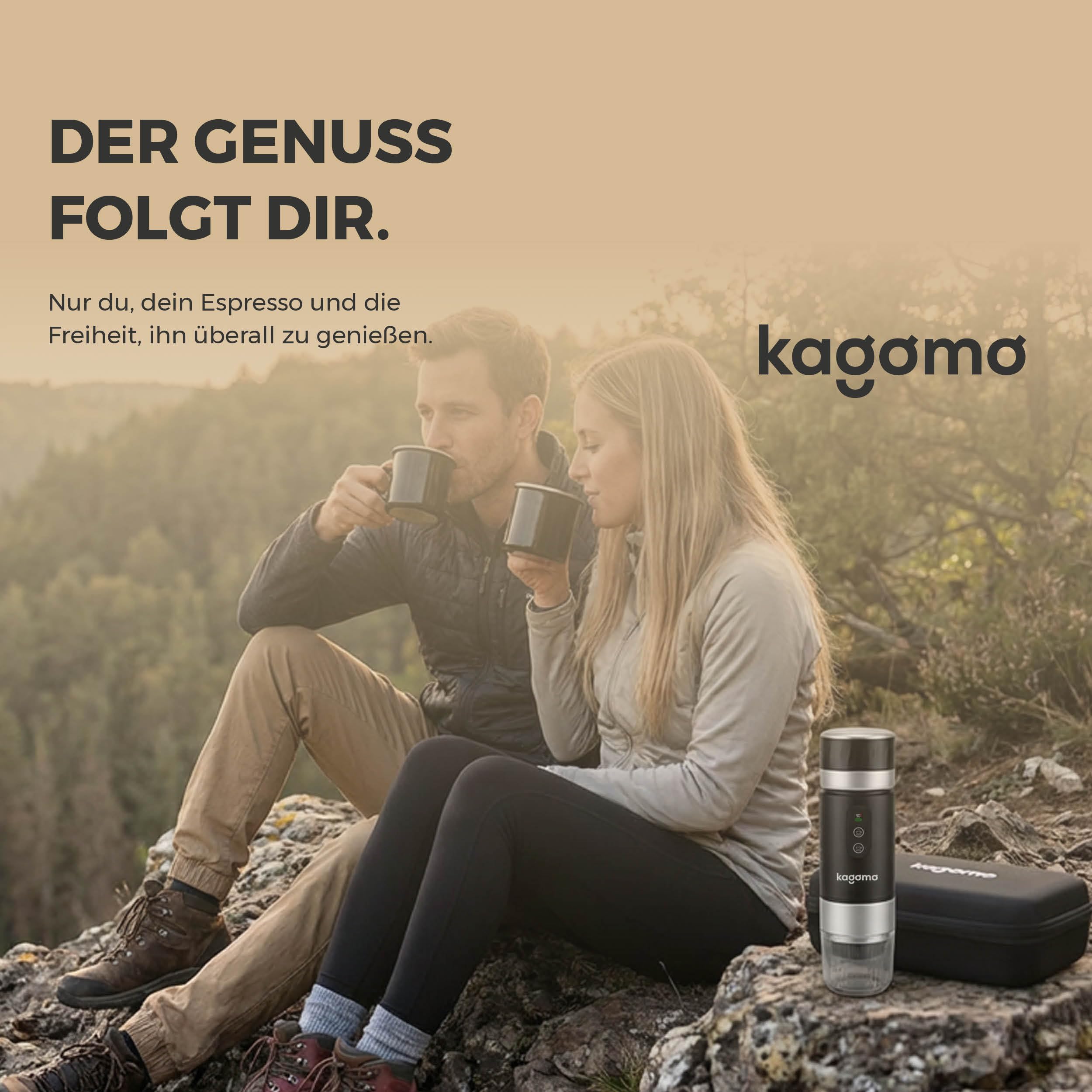 kagomo One Tragbare Espressomaschine mit Akku 20 Bar USB-C Mobile Kaffeemaschine für unterwegs Auto Camping