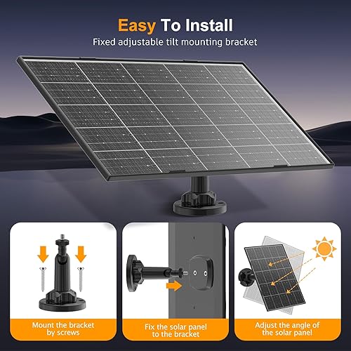 Miniatura 8 de Panel solar para cámara de seguridad, paneles solares de alta tasa de conversión de 8 W para cámaras compatibles con cámara de seguridad de batería