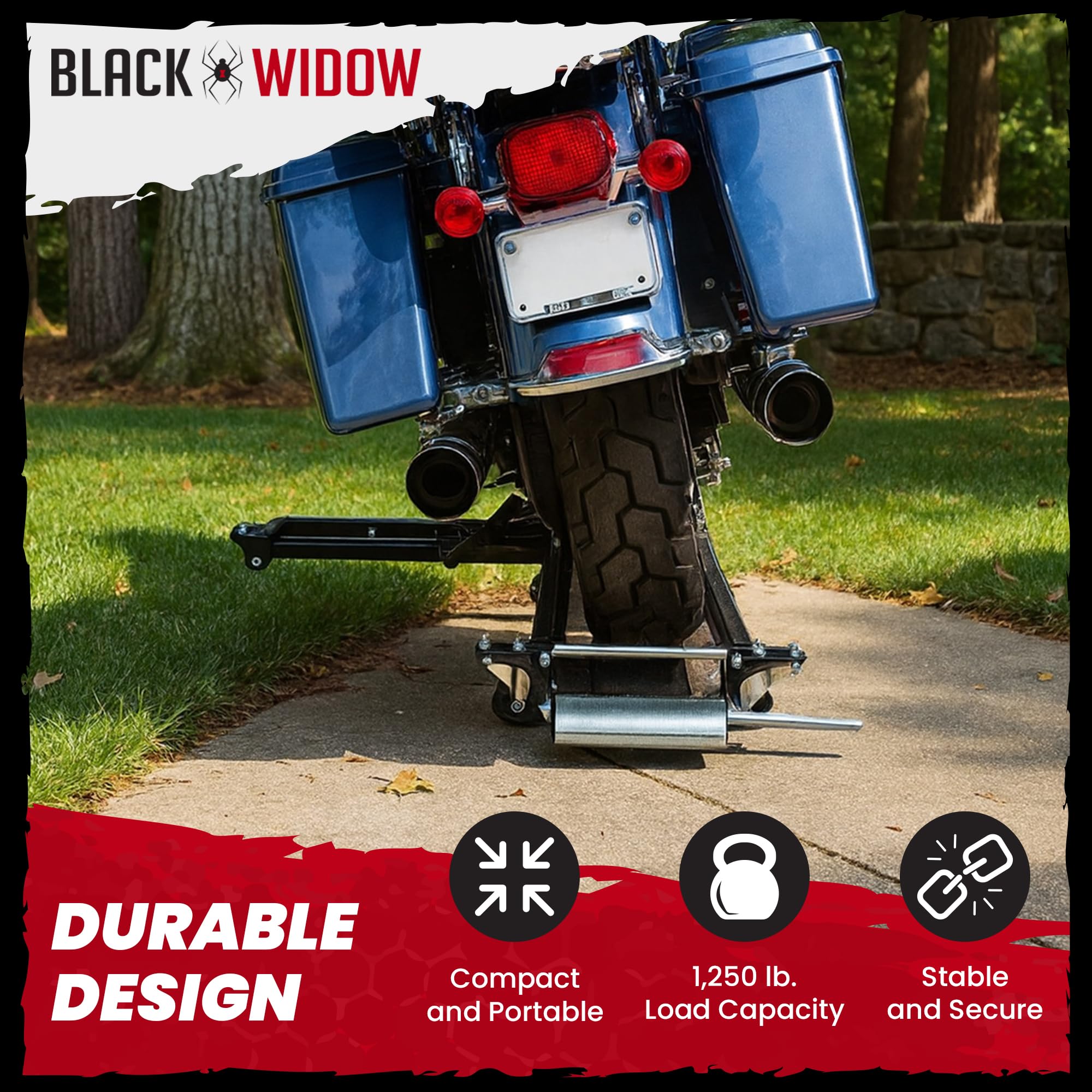 Amazon.com: Black Widow Motorcycle Dolly Extra-Long for Cruisers