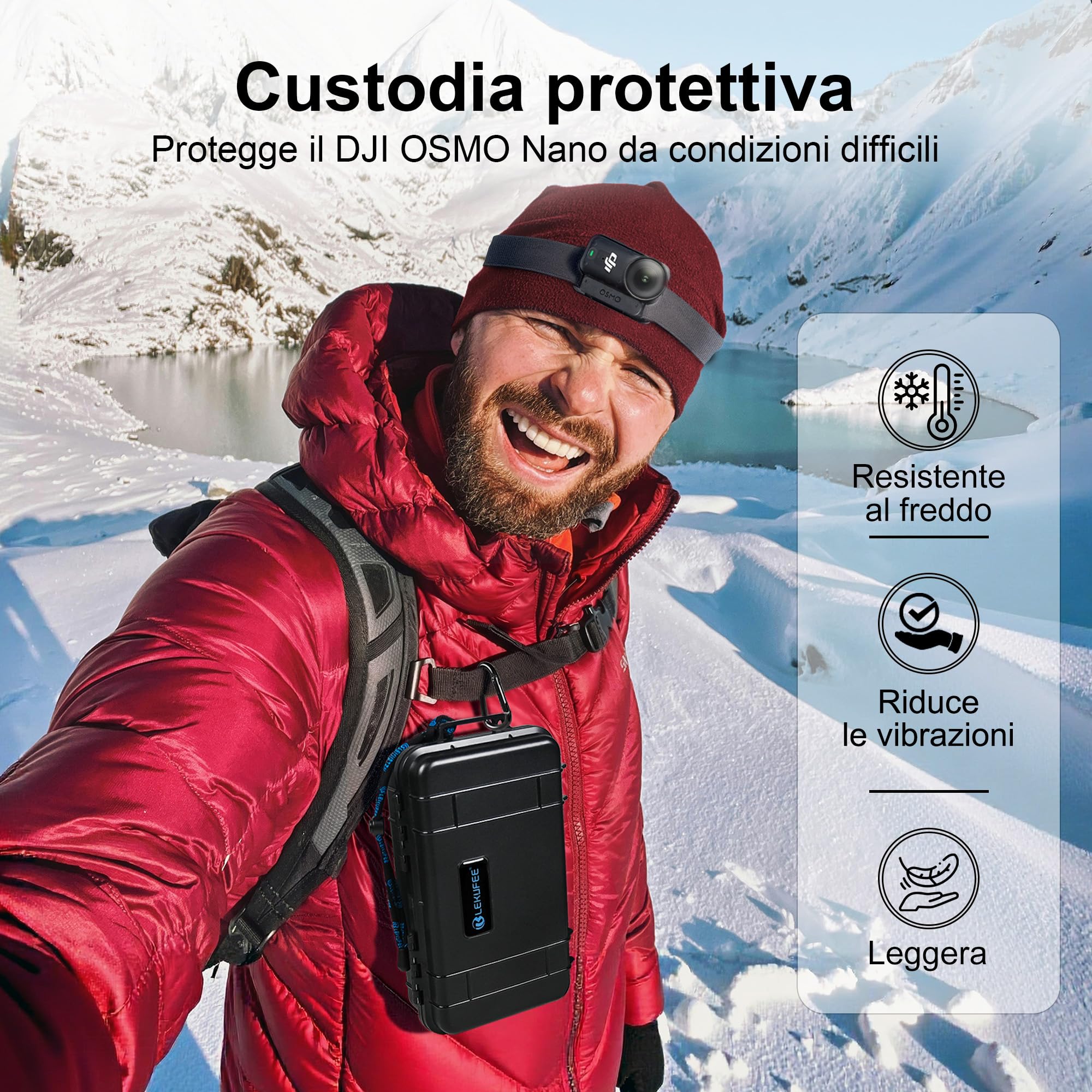LEKUFEE Custodia Rigida da Viaggio Impermeabile per DJI Osmo Nano Combo Standard e accessori (solo borsa e custodia)