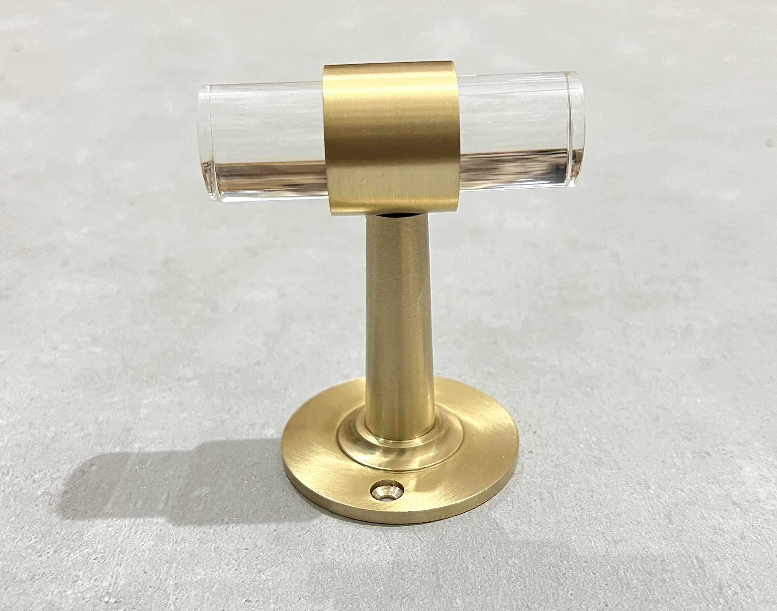 Morco Deco 1pc Brass Lucite Robe Hook Handmade Bathroom Kithcen Towel Hook Lucite Brass Coat Hook Hangers Storage Hook (Satin Brass)