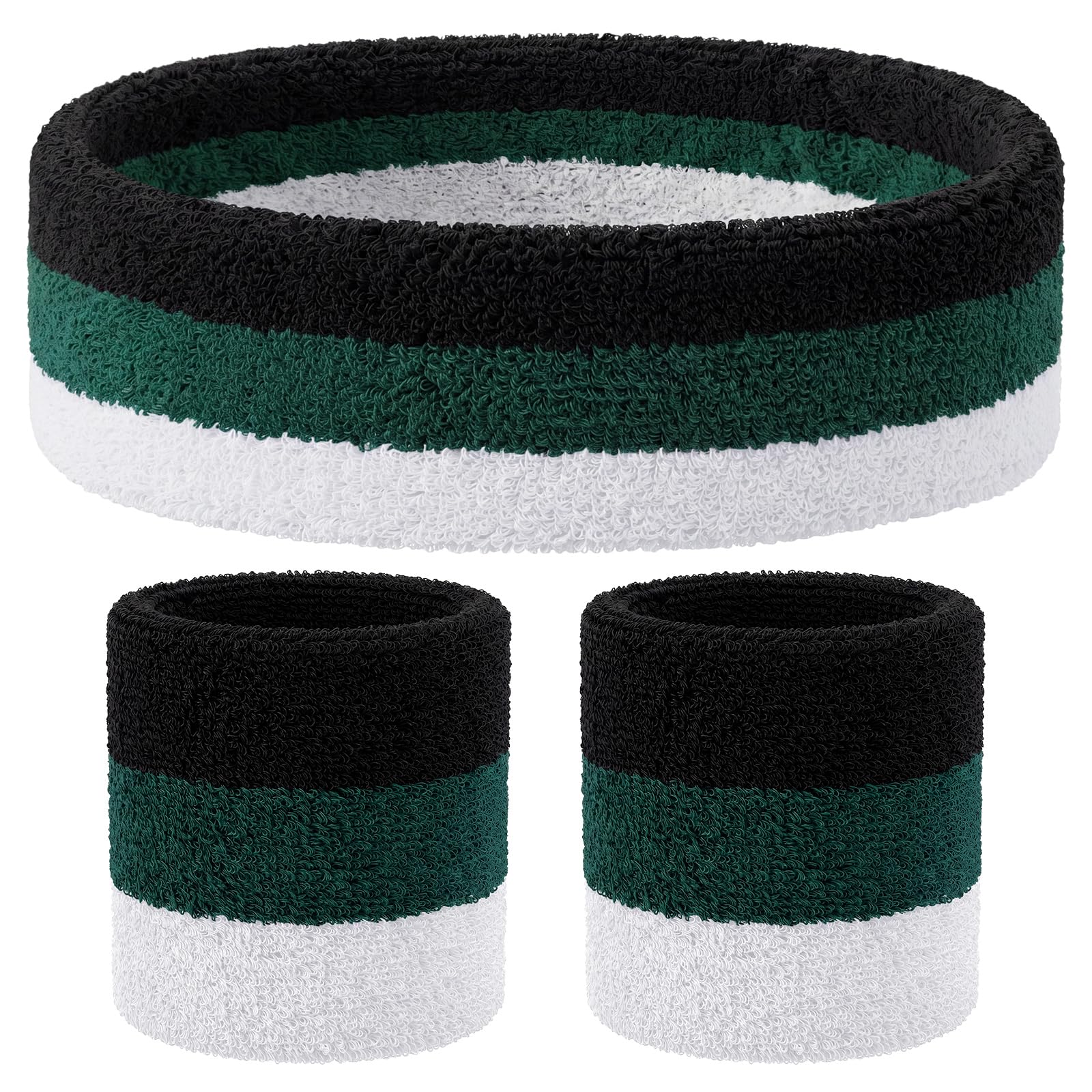 Knitgrip 3 Pack Neon Sweatbands Set Headband Wristband