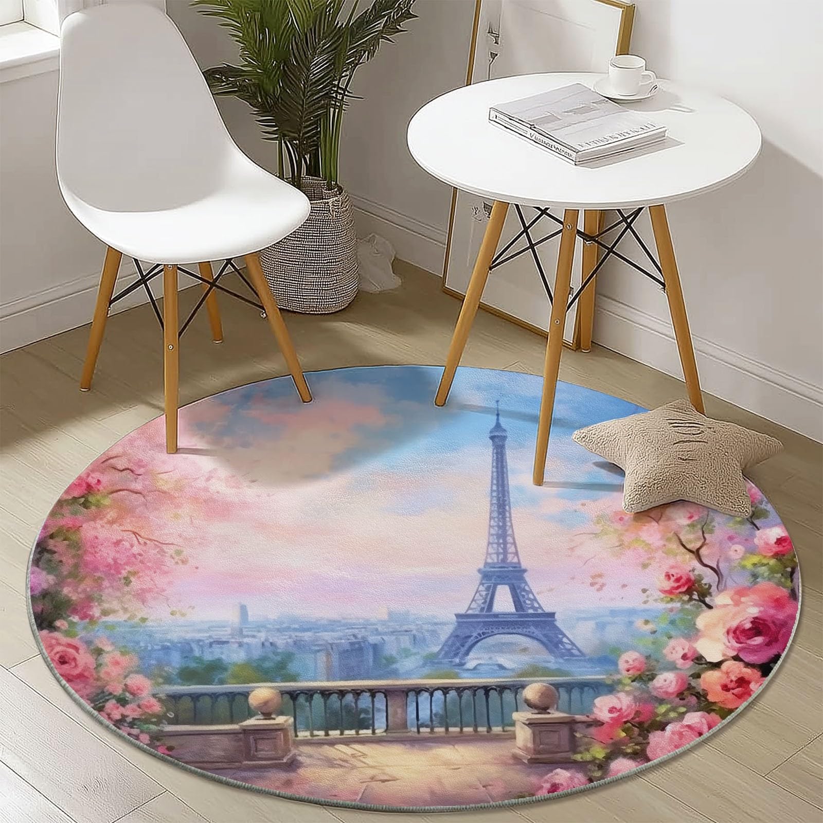 Tapis salon carpette rond anti-glissant pour sol de cuisine