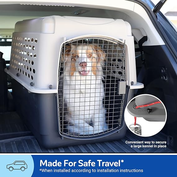 Petmate Vari Dog Kennel - Portable Dog Carriers & Crates for Large Dogs, Airline-Friendly, Durable Plastic, Pet Carrier For Home and Travel, 40 Inches, Taupe and Black