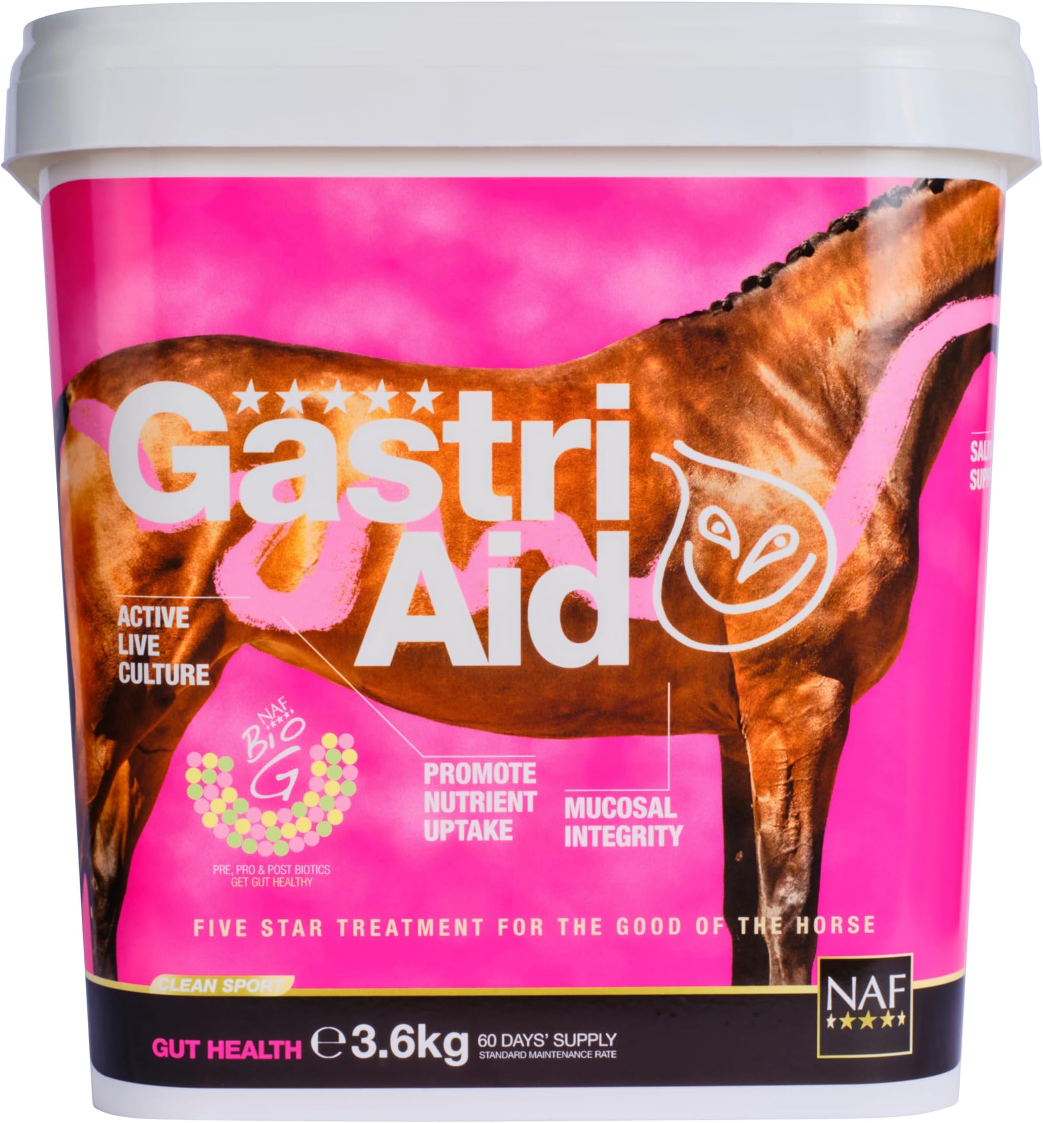 NAF Five Star GastriAid 3.6kg – Daily Gastric Supplement for Horses – Supports Stomach Lining, Gut Health & Digestive Comfort – With Prebiotics, Probiotics & Herbal Extracts