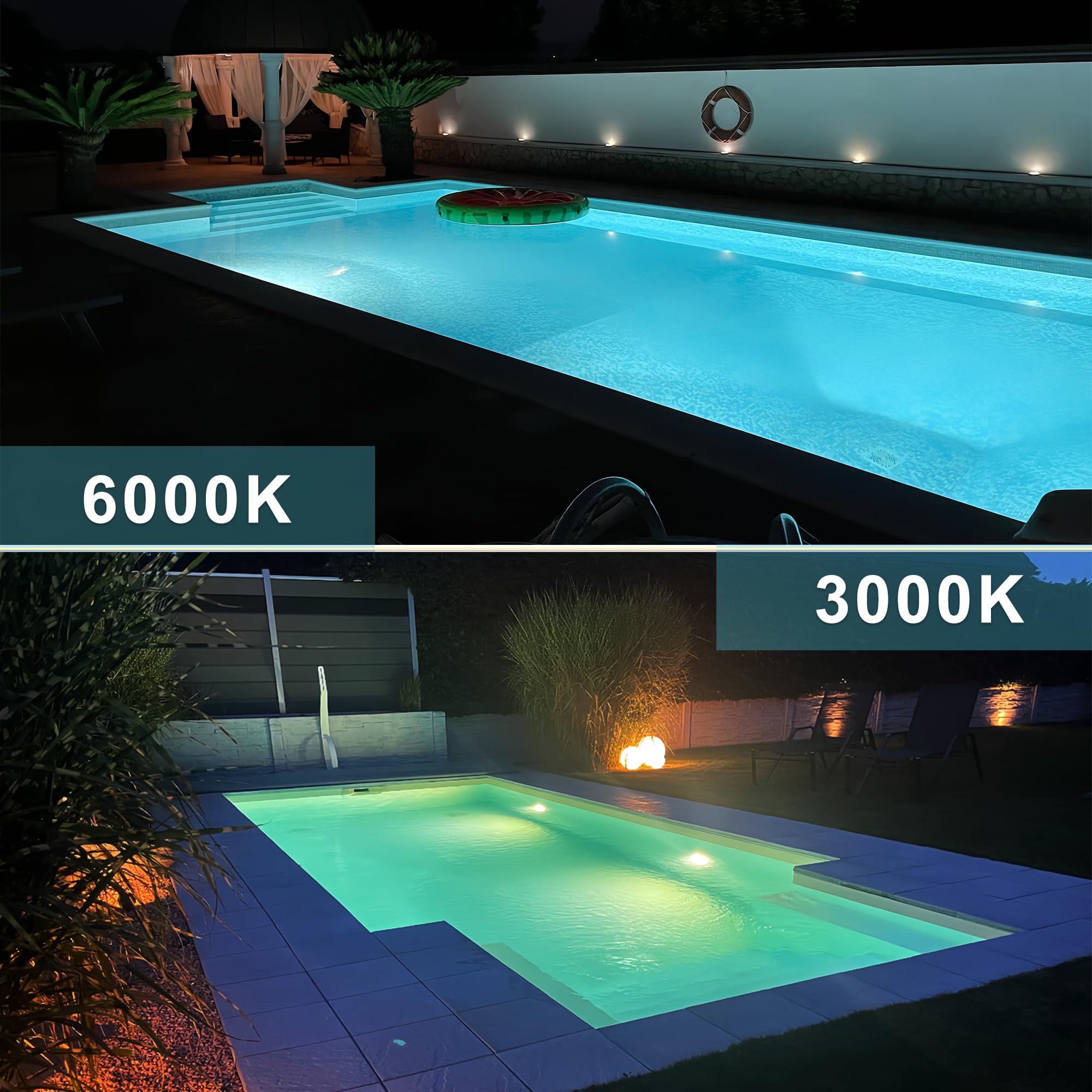 LyLmLe Foco LED Piscina Relleno de Resin, 35W Lámpara Piscina para Superficie extraplano (Equivalente 300W halógena Bombilla), 3500lm, Ángulo 140°, IP68 Impermeable, 12V AC/DC, 6000K Blanca Fría