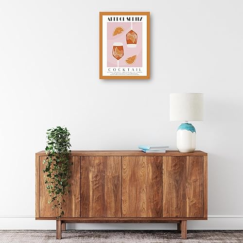 Miniatura 4 de Fine Art Canvas Decoración de pared de lienzo Aperol Spritz de la artista Heather Myers para sala de estar, dormitorio, baño, cocina, oficina, bar,