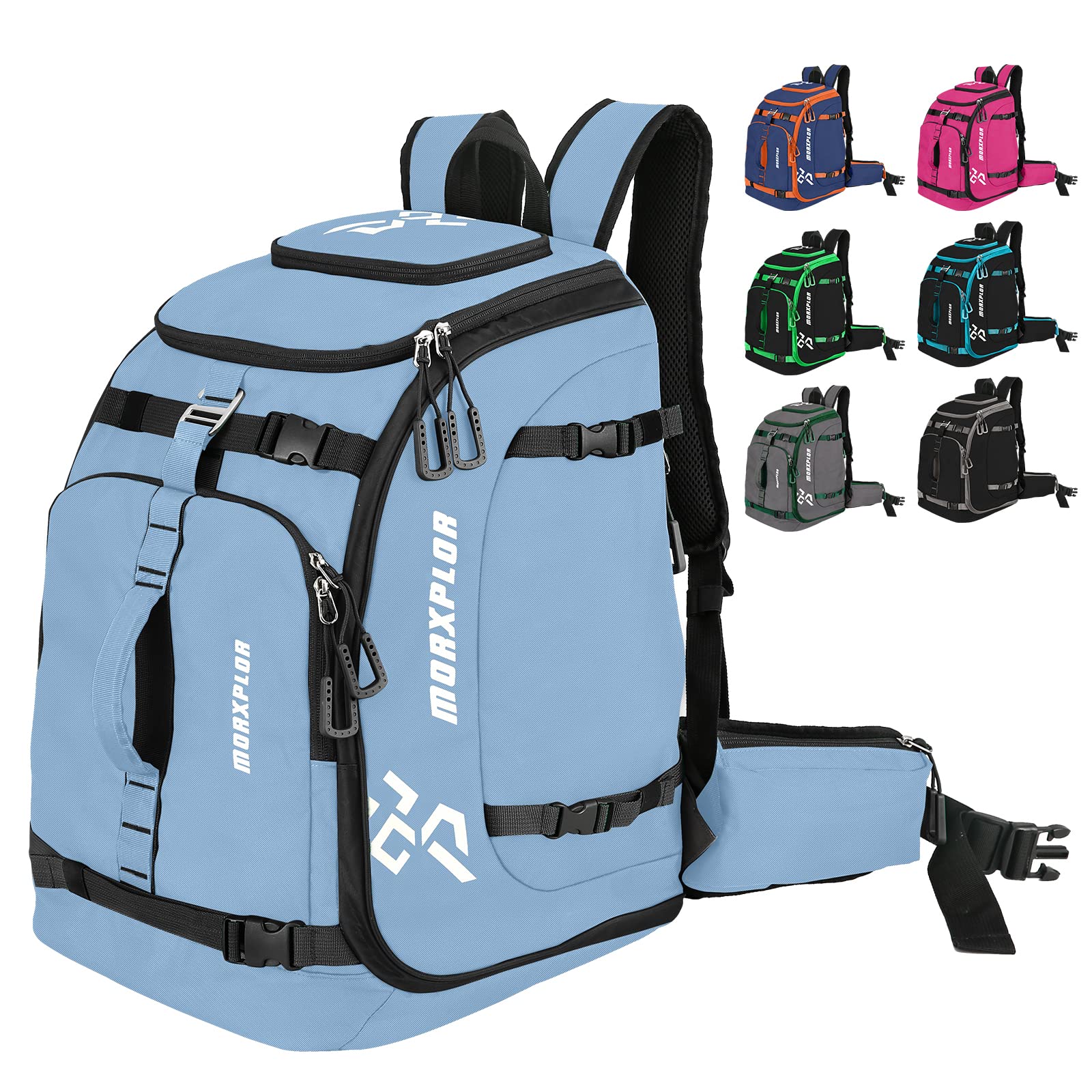 MORXPLOR Ski Boot Bag - 65L Padded, Waterproof Ski Travel Backpack for Gear & Accessories