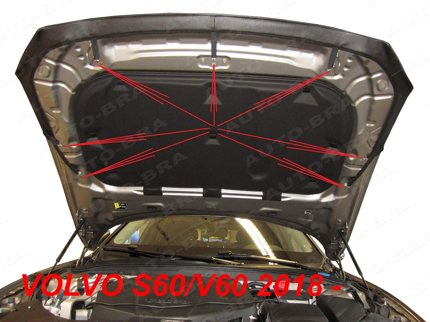 AB3-00479 CAR Hood Bra Compatible with Volvo S60 V60 Since 2018 Front End Nose Mask Bonnet Bra STONEGUARD Protector Tuning