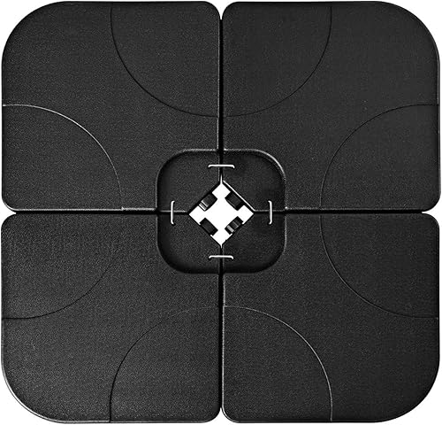 S AFSTAR - Paragüero de 4 piezas para patio, base de sombrilla con relleno de agua y arena, soporte para paraguas con asas de transporte, base de