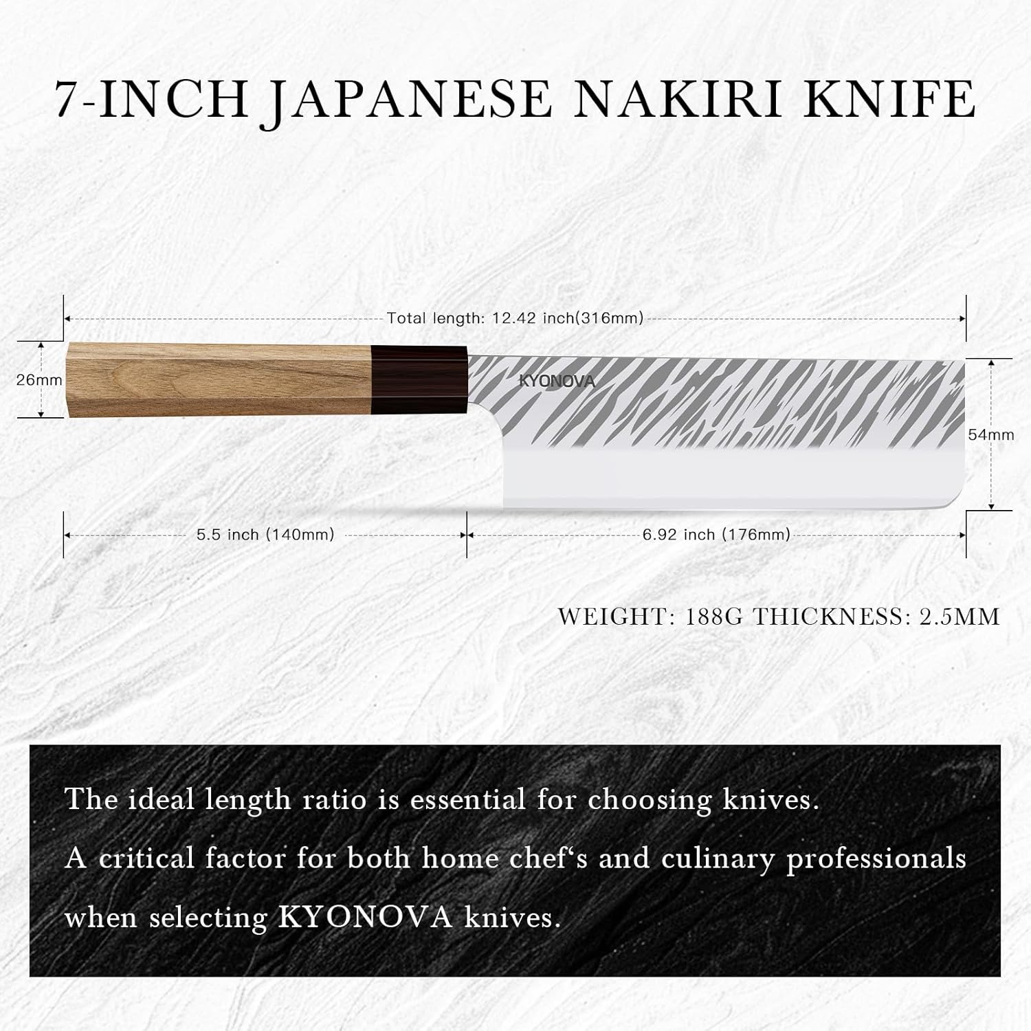 7 Inch Nakiri Knife, 9-Layer VG10 High Carbon Steel Japanese Chef Knife, Handcrafted Vegetable Cleaver with Octagonal Rosewood Handle sharp kitchen knife for Home Kitchen & Restaurant