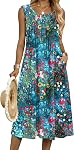 Zeagoo Robes d'été pour femmes Flowy Aline Casual Midi Tank Robe de plage de vacances Boho robe de sundress avec poche 2026