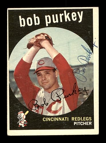 Bob Purkey Autographed 1959 Topps Card #506 Cincinnati s SKU #198648 - Baseball Slabbed Autographed Cards
