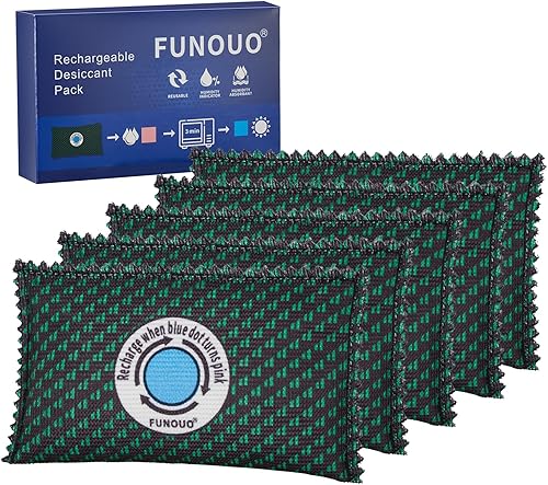 Paquete de 5 desecantes de gel de sílice recargables de 3.53 oz, absorbentes de humedad para almacenamiento, bolsa de absorción de humedad, bolsa