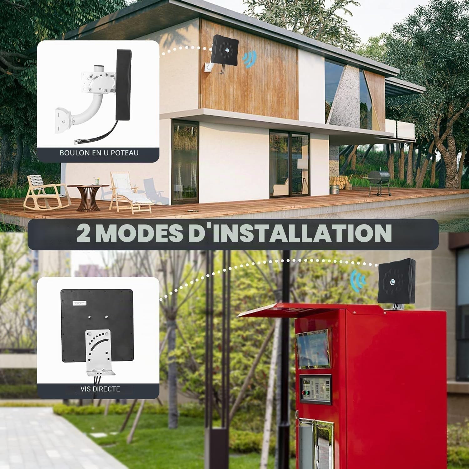 Maswell Antenne Externe 4G/5G 2X2 MIMO, Jusqu'à 7,5 dBi 600-8000MHz Polarisation Croisée 5GA/5G NR, Prête pour WiFi 6E/7, Optimisée Signal Routeur Extérieur
