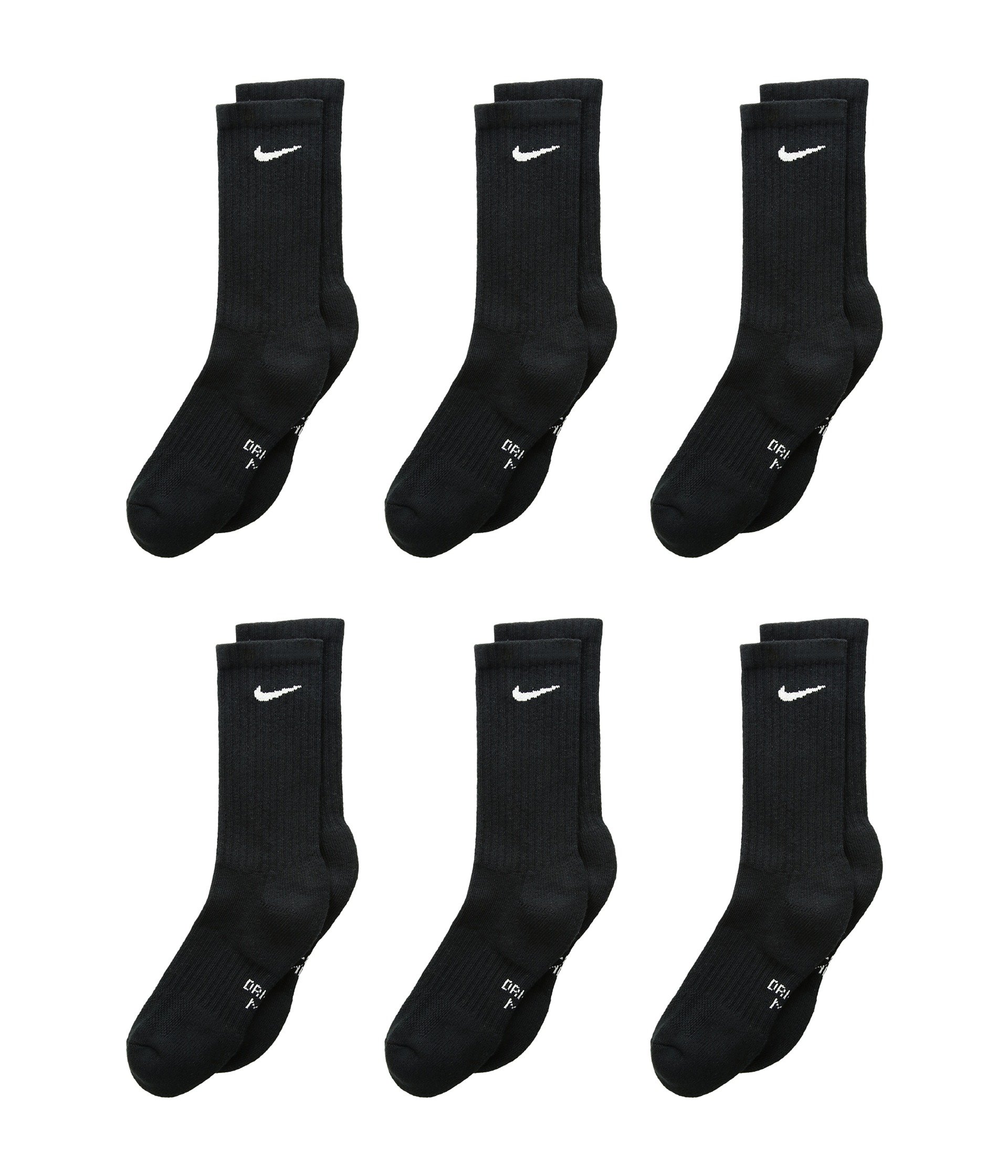 Nike Kids Performance Cushioned Dri-FIT™ Crew Training Socks 6-Pair Pack (Little Kid/Big Kid)