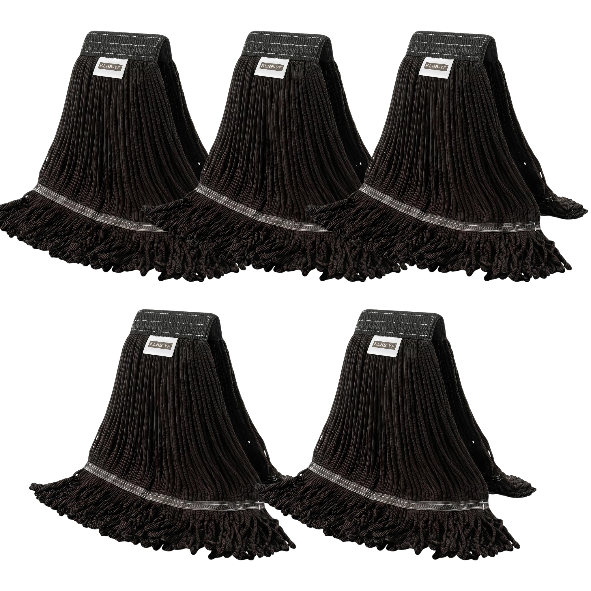 Heavy Duty Wet Industrial Cleaning Mop Head – 21 oz Black mop Head Replacement Cotton Washable Industrial mop Heads Heavy Duty for Commercial &amp; Home Cleaning（Balck）