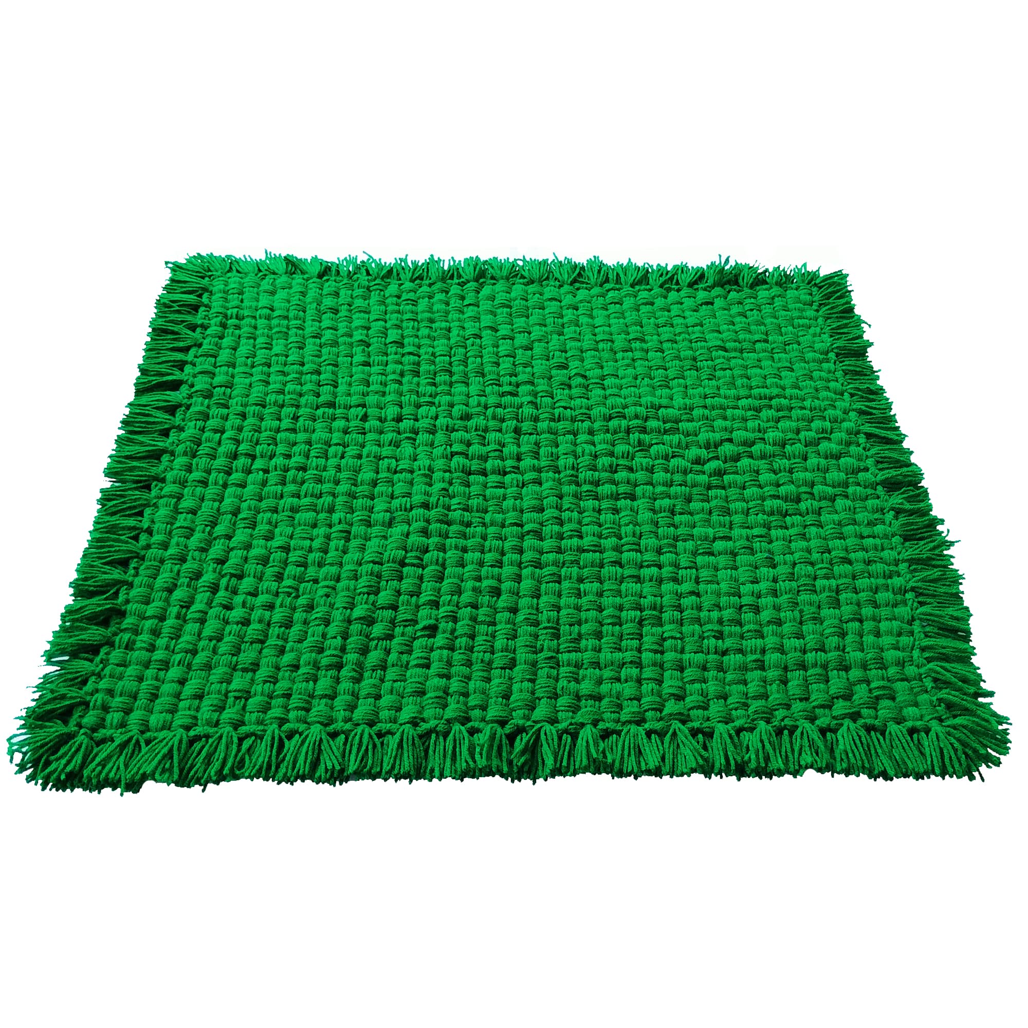 CRM TRADERS Woolen Puja Aasan Mat for Prayers - Handmade Decorative Pooja Mat 20 x 22 inch (Green)-picture-13