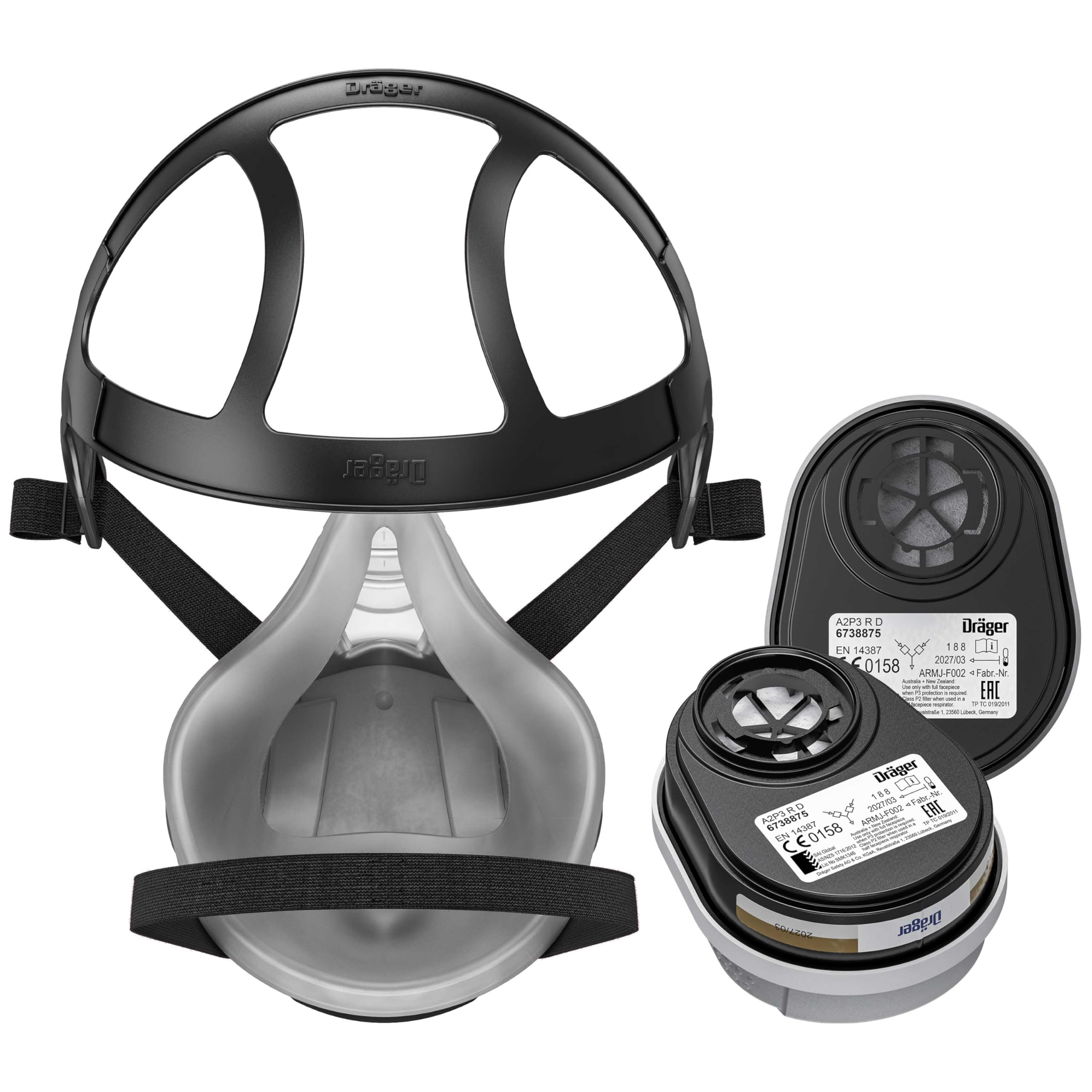 Dräger X-plore 3300 Maschera respiratoria riutilizzabile per verniciatura e pittura con filtro A2 P3, semimaschera protettiva contro gas, vapori, polveri sottili, particolati