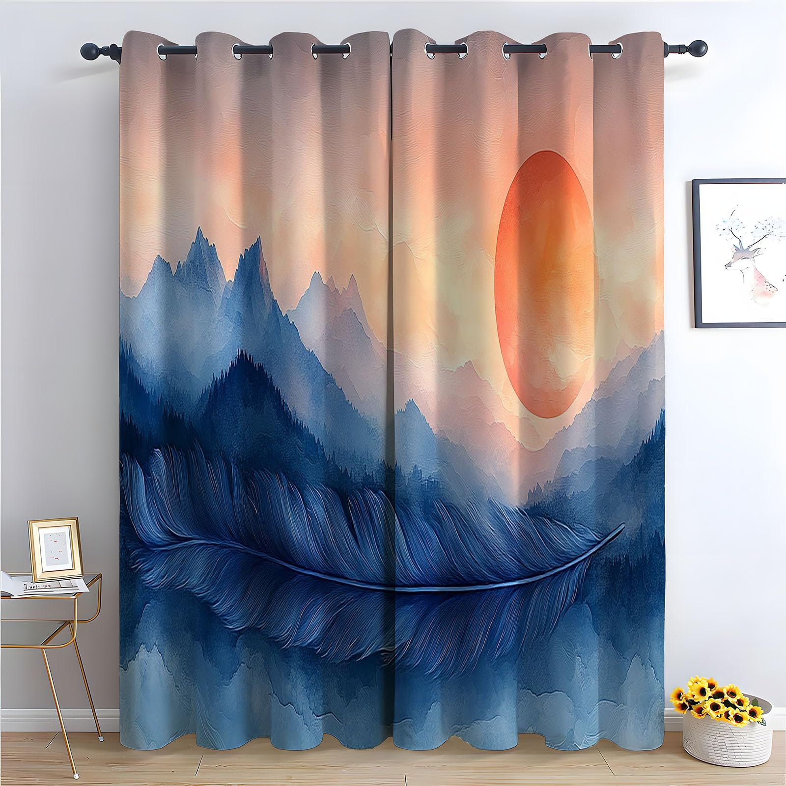 Rideau brume moderne pour chambre créant une ambiance coucher de soleil