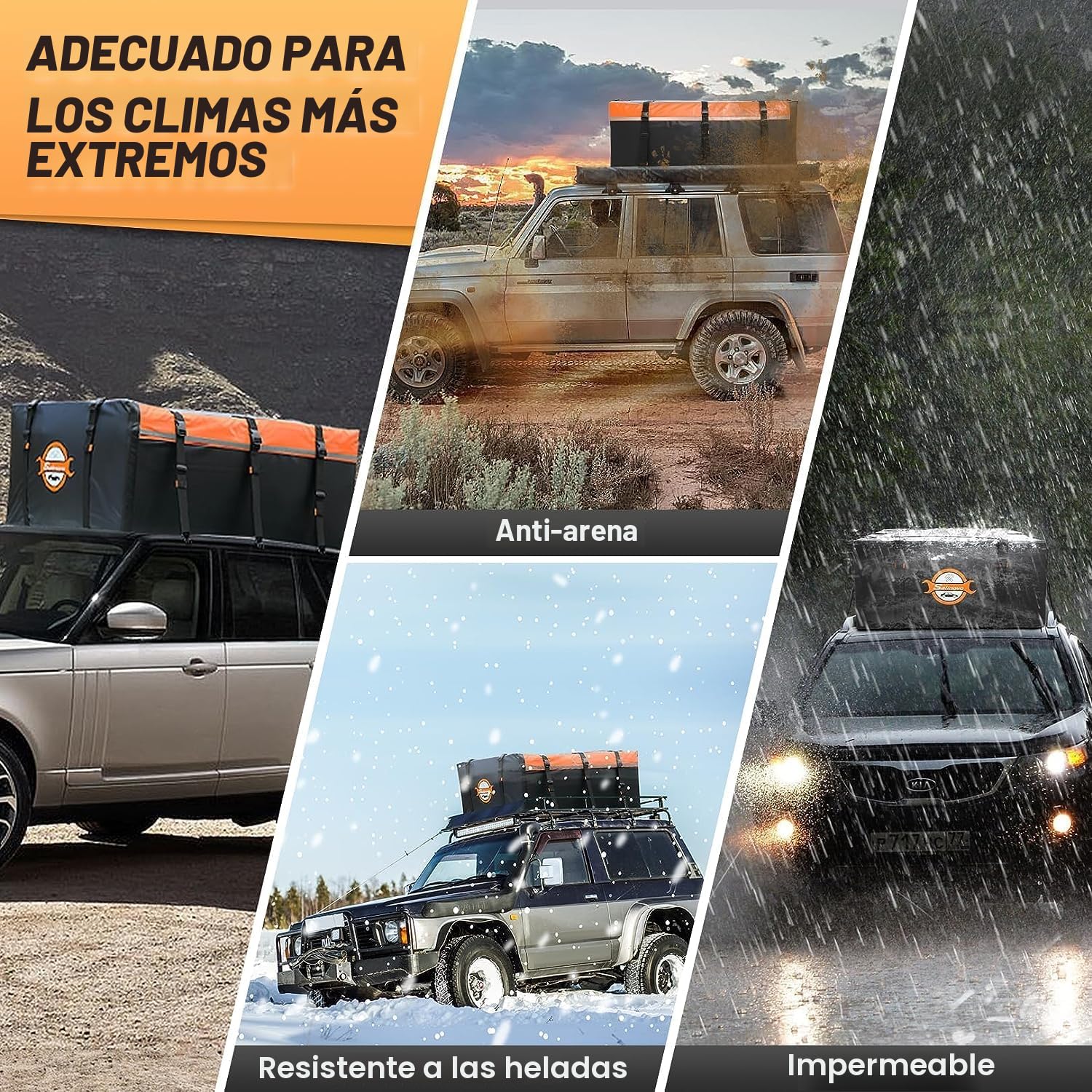 Sailnovo Cofre de Techo Plegable para Coche, 21 pies cúbicos, Incluye Alfombrilla Antideslizante, 6 Ganchos para Puerta, Bolsa de PVC 1000D para Coche con/sin Barra Transversal para portaequipajes