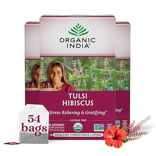 Miniatura 112 de Té indio orgánico Tulsi, té de hierbas - 18 bolsas de infusión - Paquete de 3