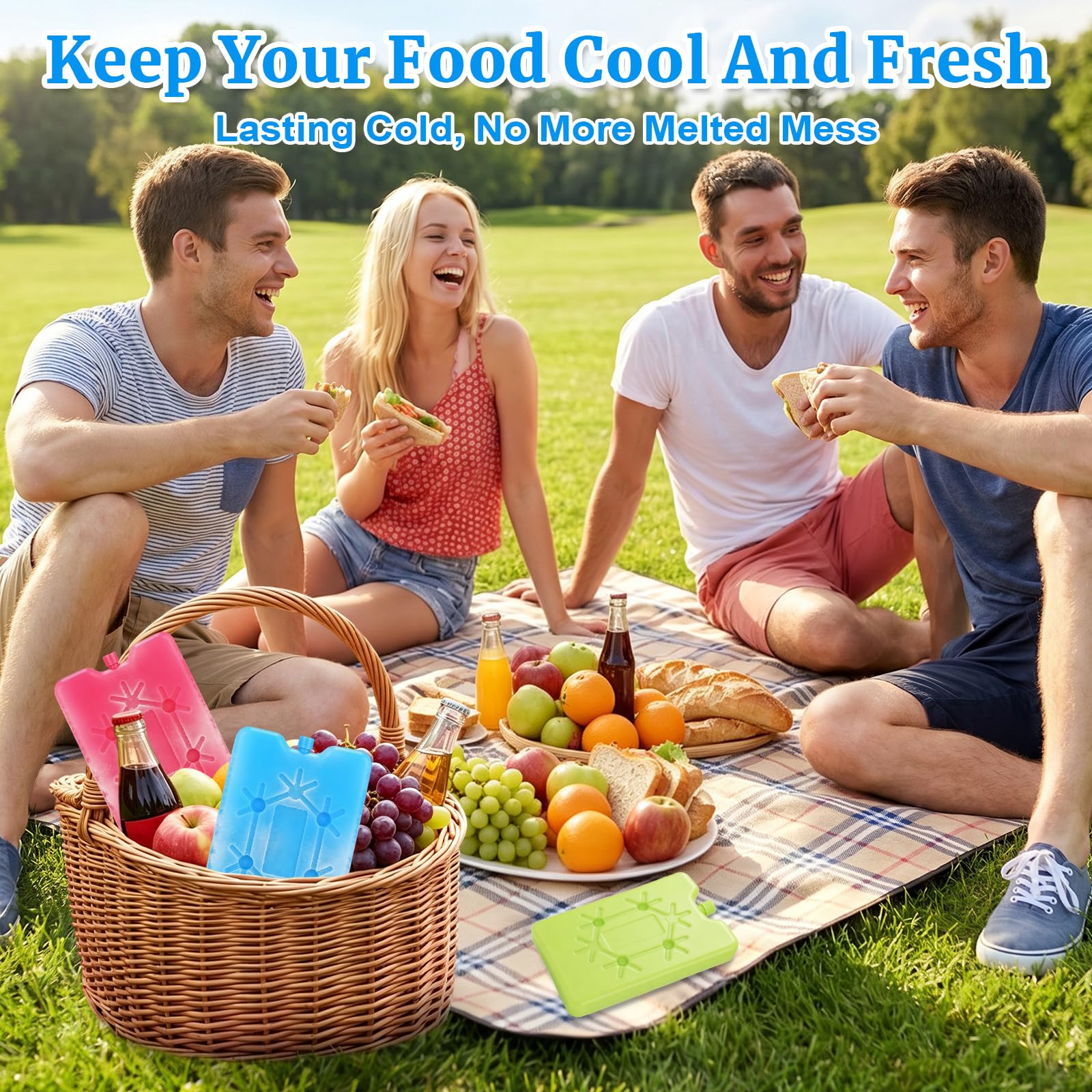 Mattonelle Refrigeranti per Borsa Frigo Portatili, 3 PCS Ghiaccio per Borsa Termica 200 Ml, Elementi Refrigeranti per Borsa Termica, Riutilizzabili Tavolette di Ghiaccio per Lavoro Picnic Campeggio
