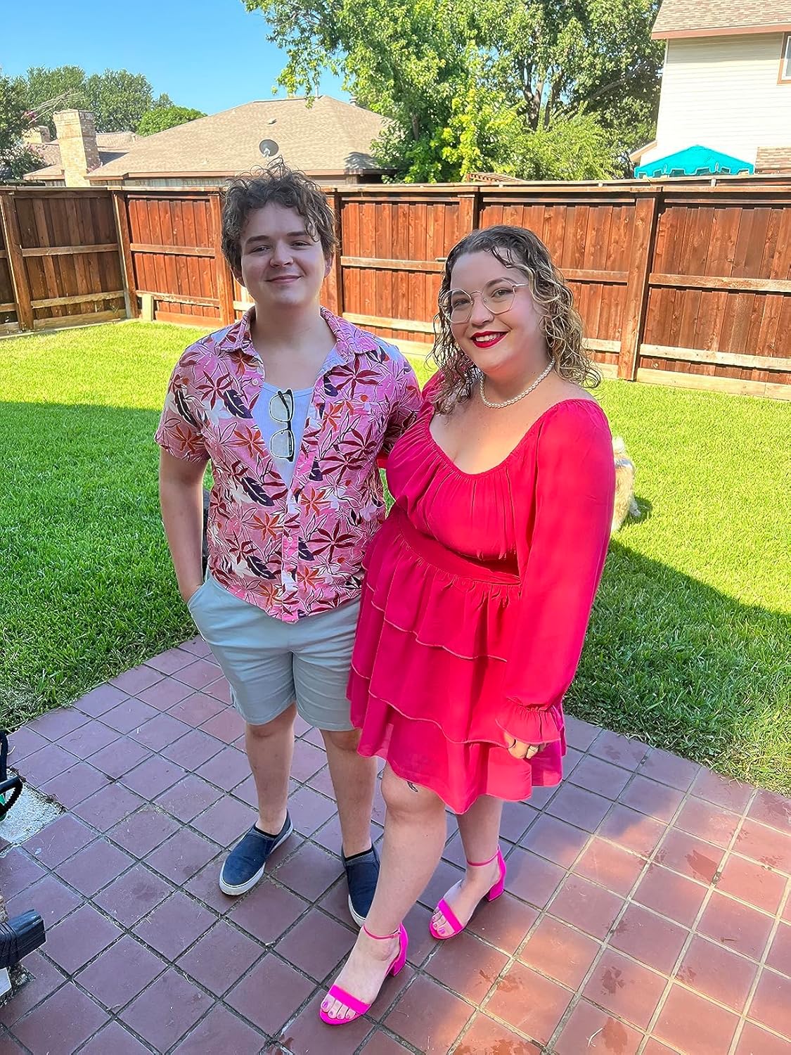 OBBUE Women's Summer Dress Tie Back Square Neck Aline Long Sleeve Layered Swing Mini Dresses - Image 7