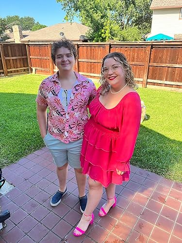 Miniatura 7 de OBBUE Vestido de verano para mujer con lazo en la espalda, cuello cuadrado, línea A, manga larga, en capas, mini vestidos tipo swing