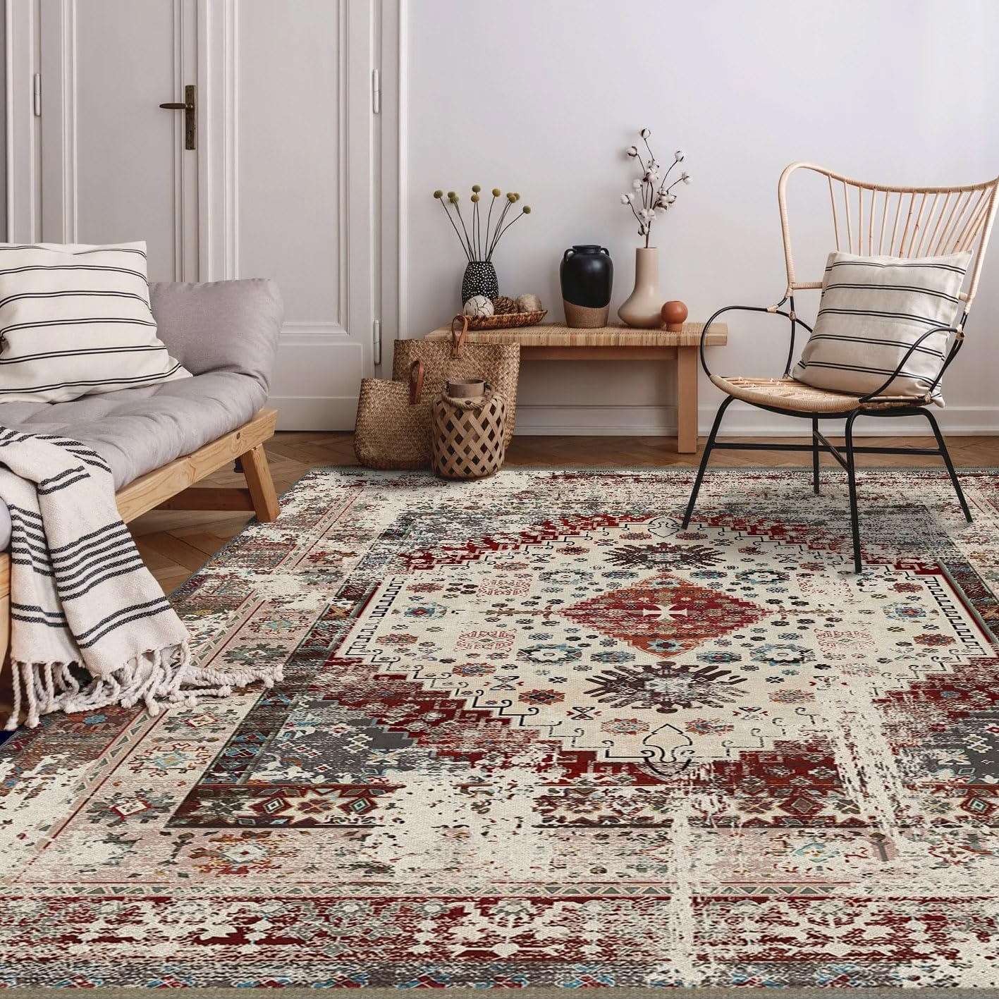 Modema Alfombra Salón - Alfombras de Pasillo Lavable Tapetes para Salón, Comedor, Cuarto Antideslizante Alfombra Grande (Deseo) (150 x 225)