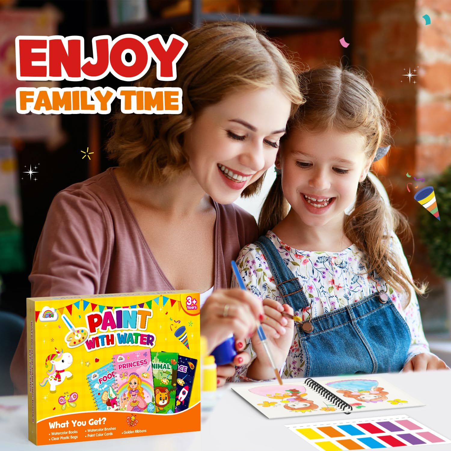 ZMLM 48 Wassermalbücher für Kinder, Partygeschenke, Mini-Malbücher, Großpackung für Kinder von 4–8 Jahren, kleine Geburtstags-Geschenktüten, Geschenke, Klassenzimmer, Kunst, Handwerk