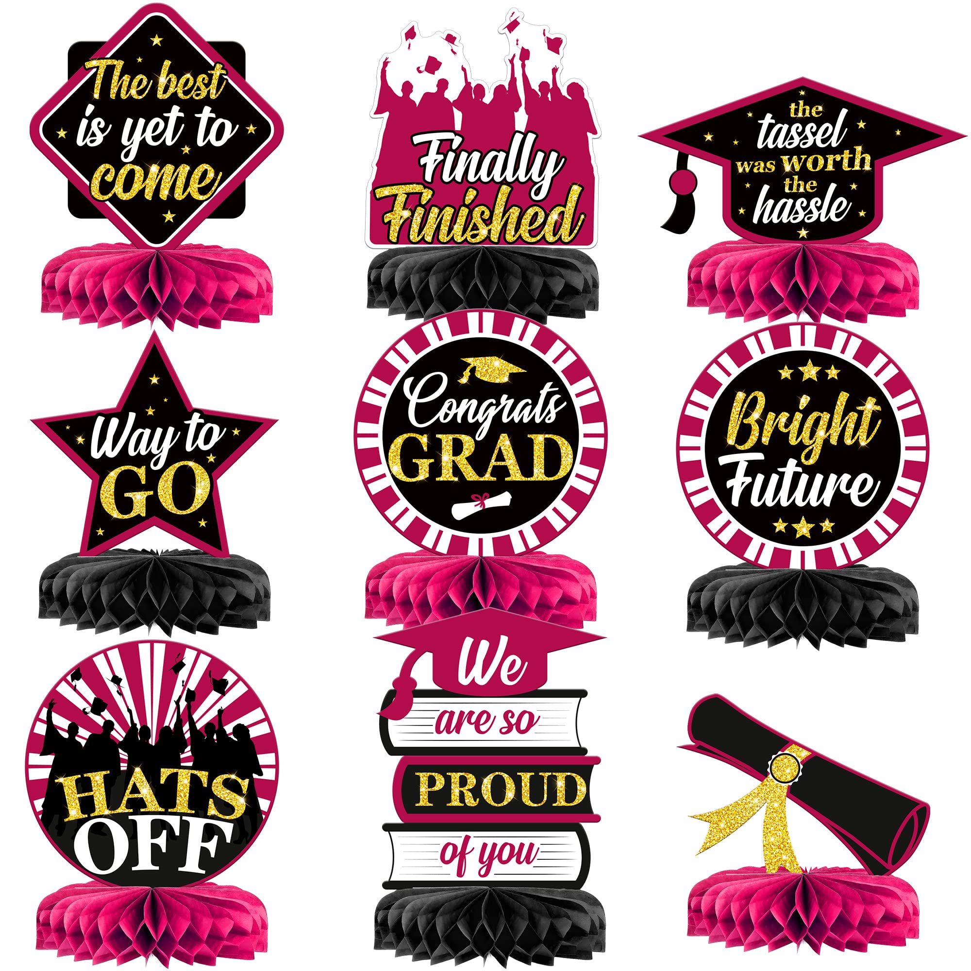 KatchOn, Maroon Graduation Centerpieces for Tables 2023 Pack of 9