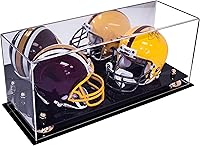 Vista 85 de Better Display Cases Acrílico 2 Mini casco de fútbol (no tamaño completo) vitrina con base de césped transparente (V46/A019)