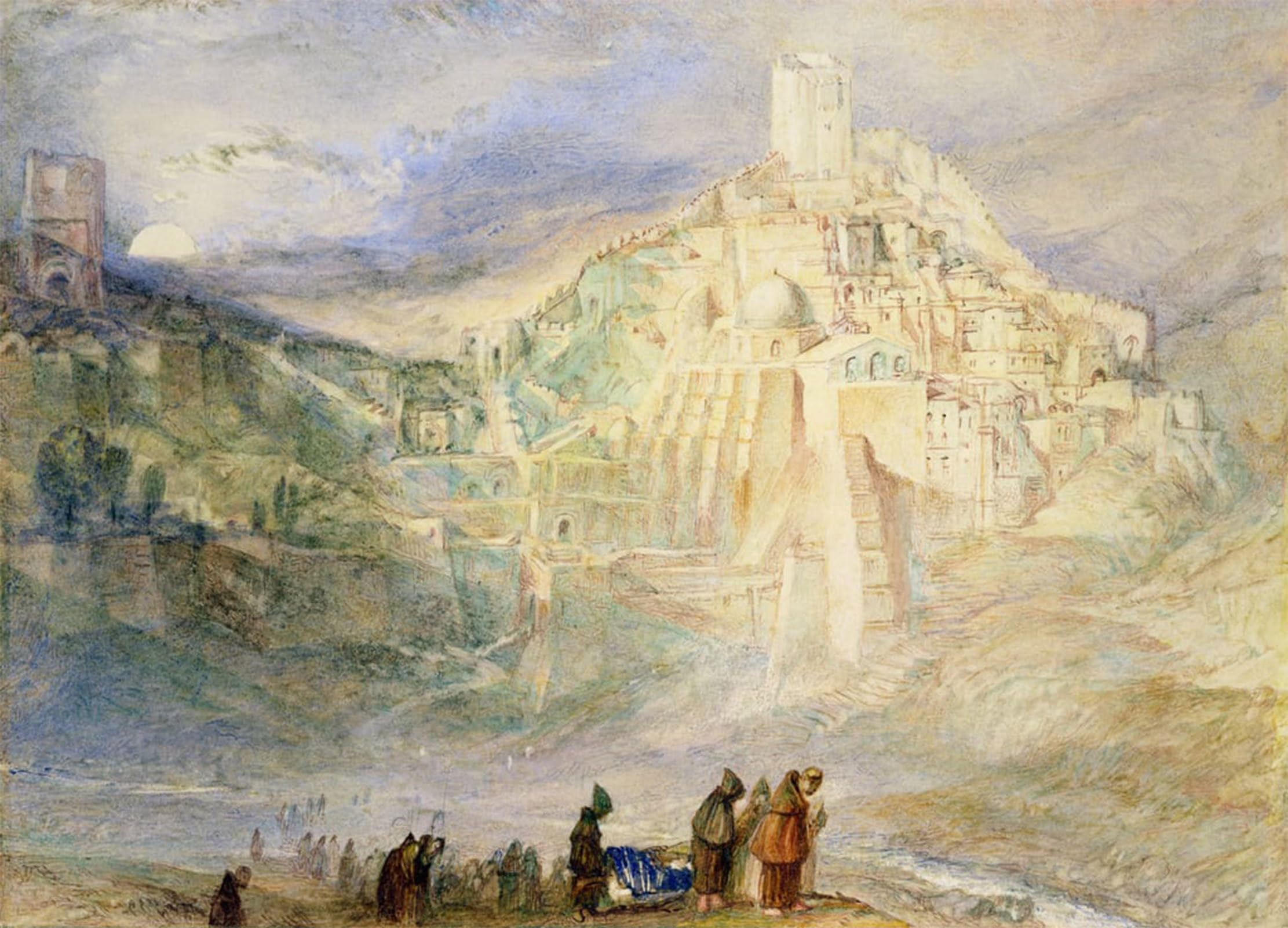 SERENDIPITP Vintage Picture Print on Canvas Wall Art Poster Wilderness a Engedi Convent of Santa Saba by Mallord William Turner Artwork Print Poster for Wall Decor 60x90cm