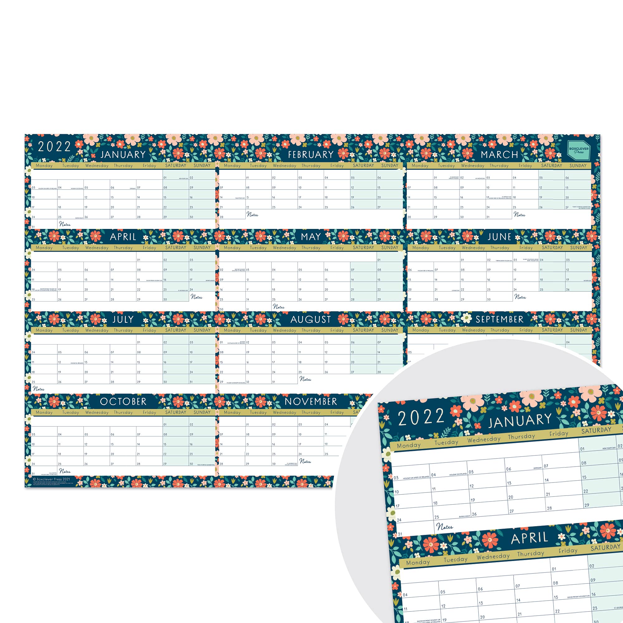 Buy Boxclever Press Wall Planner 2022 (Block Layout). Stunning 2022