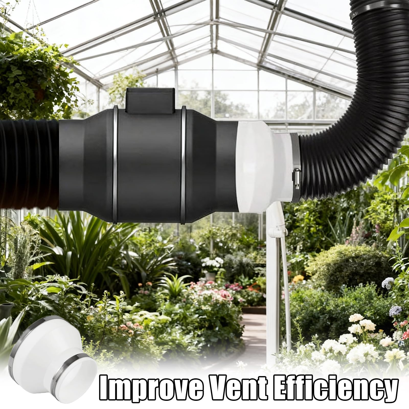 Adapter węża 150 mm do 100 mm, reduktor przewodów ABS z 2 opaskami ze stali nierdzewnej, reduktor wentylacyjny do okapu kuchennego klimatyzatorów kanałów wentylacyjnych