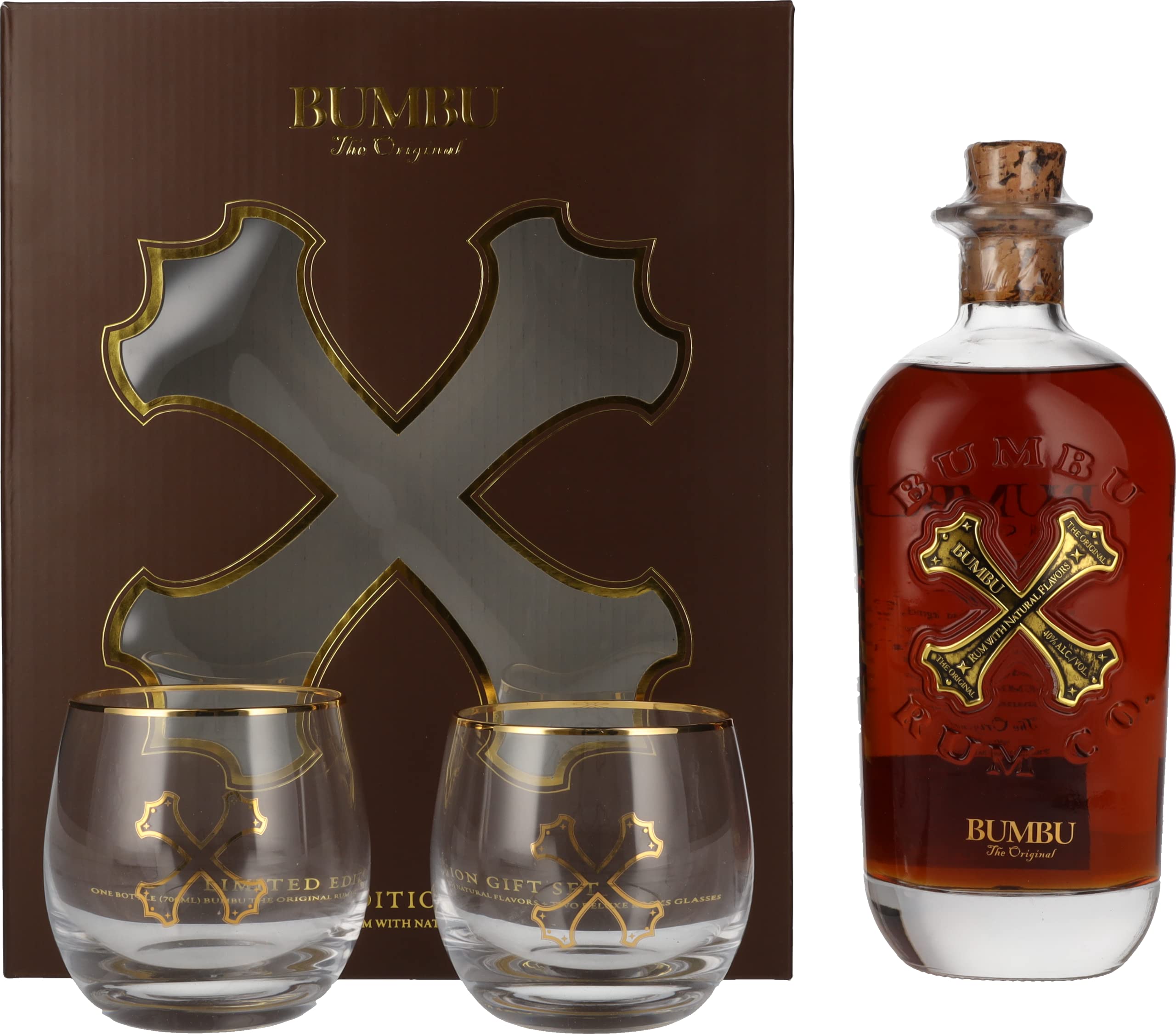 Bumbu The Original 40% Vol. 0,7l in Geschenkbox mit 2 Gläsern