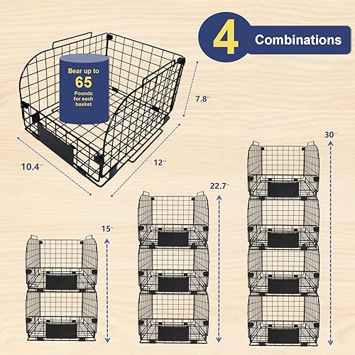 Miniatura 5 de Paquete de 8 cestas de organización de cocina (4 unidades XXL y 4 paquetes regulares)