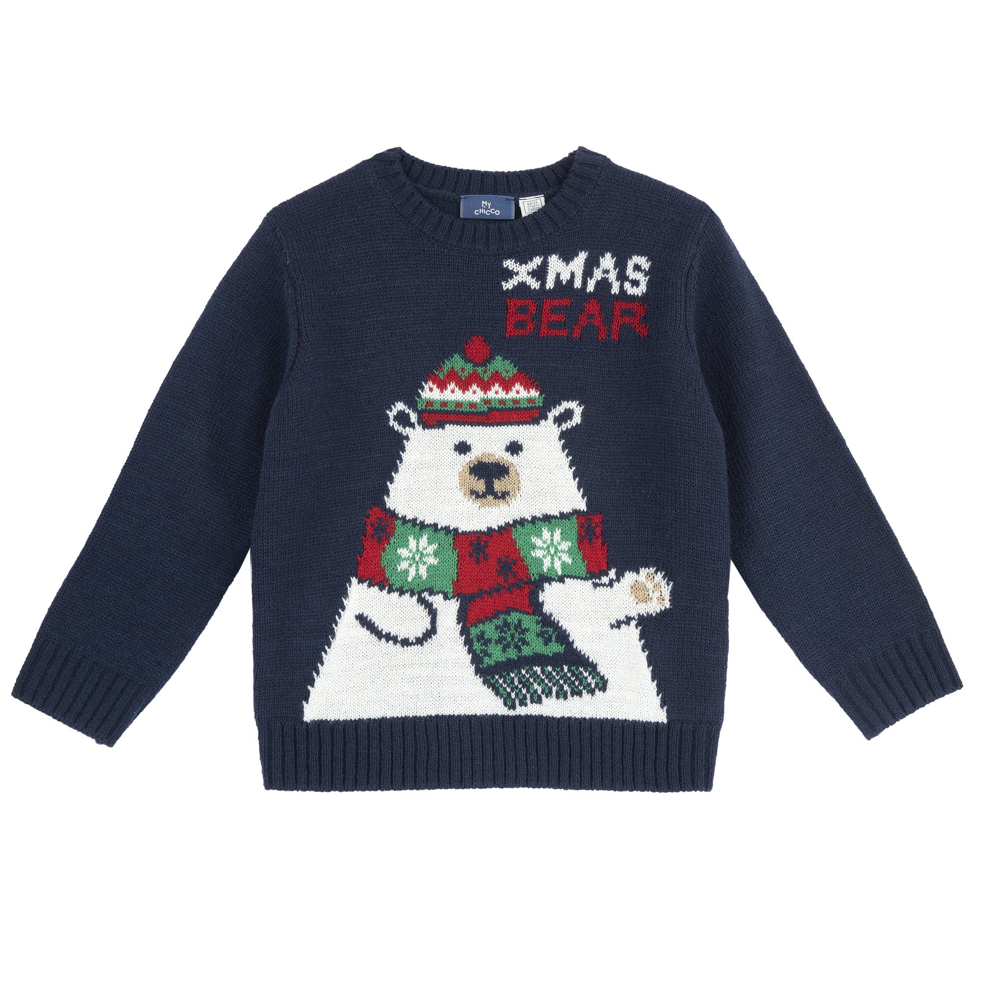 Chicco, Maglione Natale Bambino/Bambina, in Caldo e Morbido Tricot di Cotone, Lavabile in Lavatrice, Abbigliamento Bambino e Ragazzo/Bambina e Ragazza, Idea Regalo, Designed in Italy