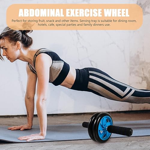 Miniatura 6 de Rodillo de rueda abdominal silencioso para fitness en casa, entrenador abdominal de dos ruedas para fuerza central y quema de grasa, rodillo de