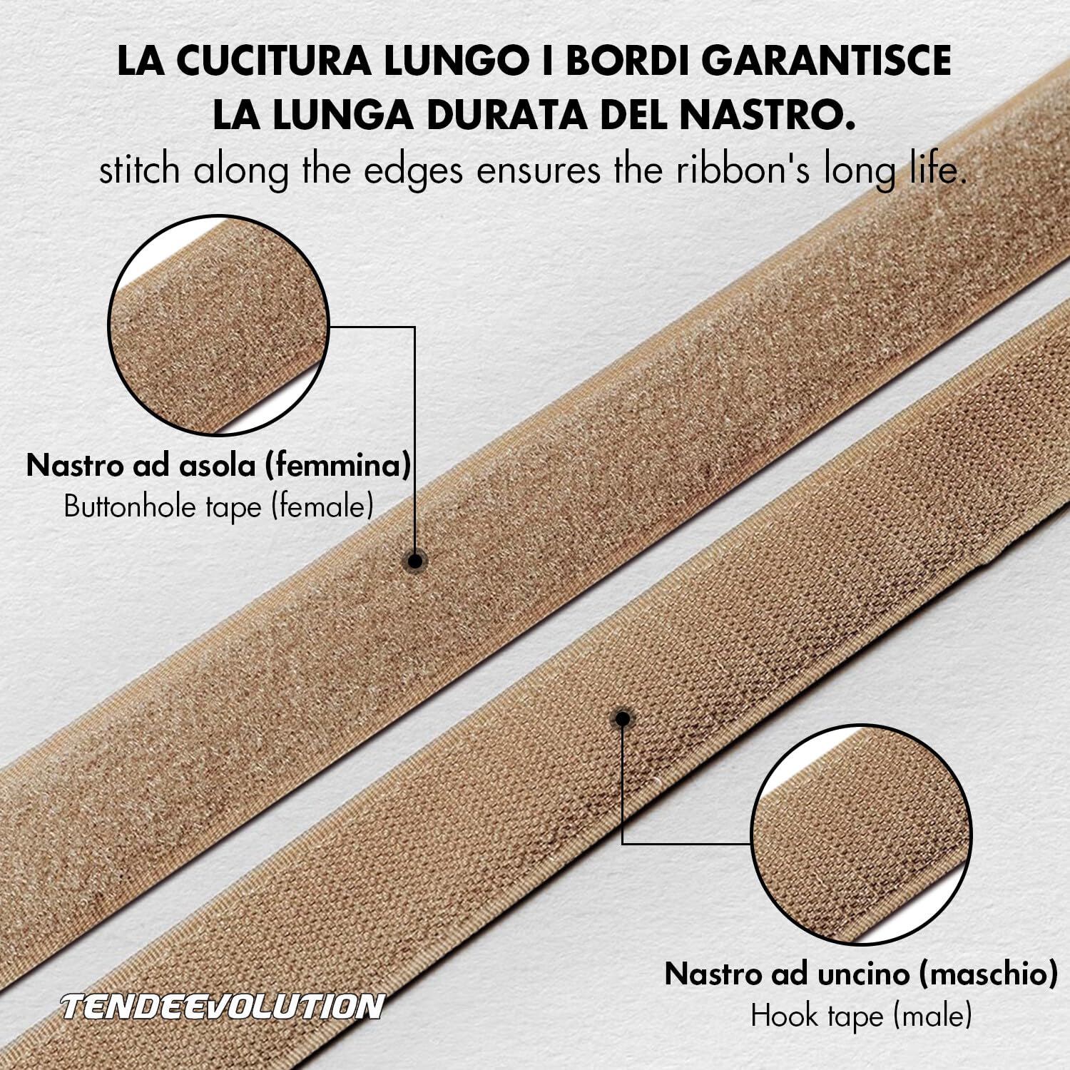 Fieltro Adhesivo Fuerte de 20 mm y 30 mm por Metro Lineal en Diversos Colores, Fieltro Elástico Adhesivo o para Coser, Cinta de Fieltro Biadhesiva para Telas y Mosquiteras, Cinta en Tiras (BEIGE)