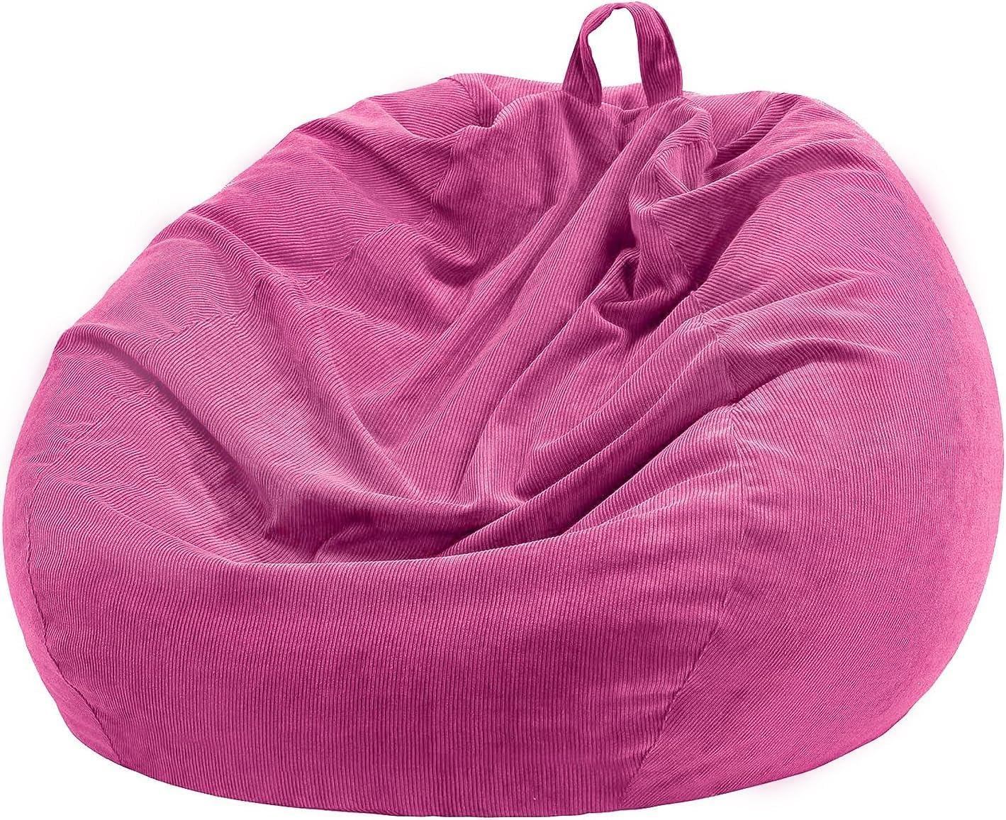 Nobildonna Bean Bag Chair Cover (No Filler) for Kids Beanbag Stuffed Animal Storage Without Filling Plush Toys Holder and Organizer Soft Premium Corduroy 200L