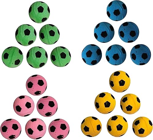 Miniatura 4 de Pelotas de fútbol de espuma, juguetes para gatos (24 piezas)