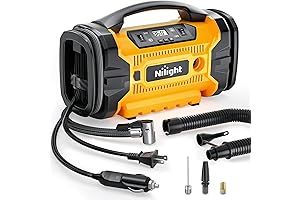 Nilight 160PSI Dual Motors 12 Volts Portable Air Compressor Tire Inflator