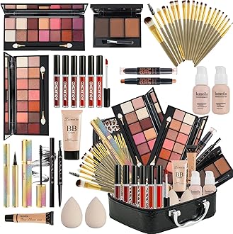All in One Makeup Kit for Women Full Kit,Makeup Set for Women, Includes Eyeshadow Palette/Foundation/lip gloss/Eyeliner/Mascara/makeup Brush,Makeup Gift Set for Christmas & Birthday&Holiday&Everyday.