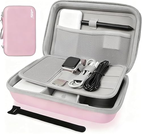 Estuche organizador electrónico de viaje duro para cargadores de banco de energía, cables, unidad flash USB, tarjeta SD, electrónica y mochila,