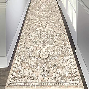 Pauwer Boho Hallway Runner Rug 2'8" x 8' Washable Entryway Area Rugs Non Slip Farmhouse Vintage Floor Mat Carpet Runner for Hallways Laundry Room Kitchen Bathroom Bedroom