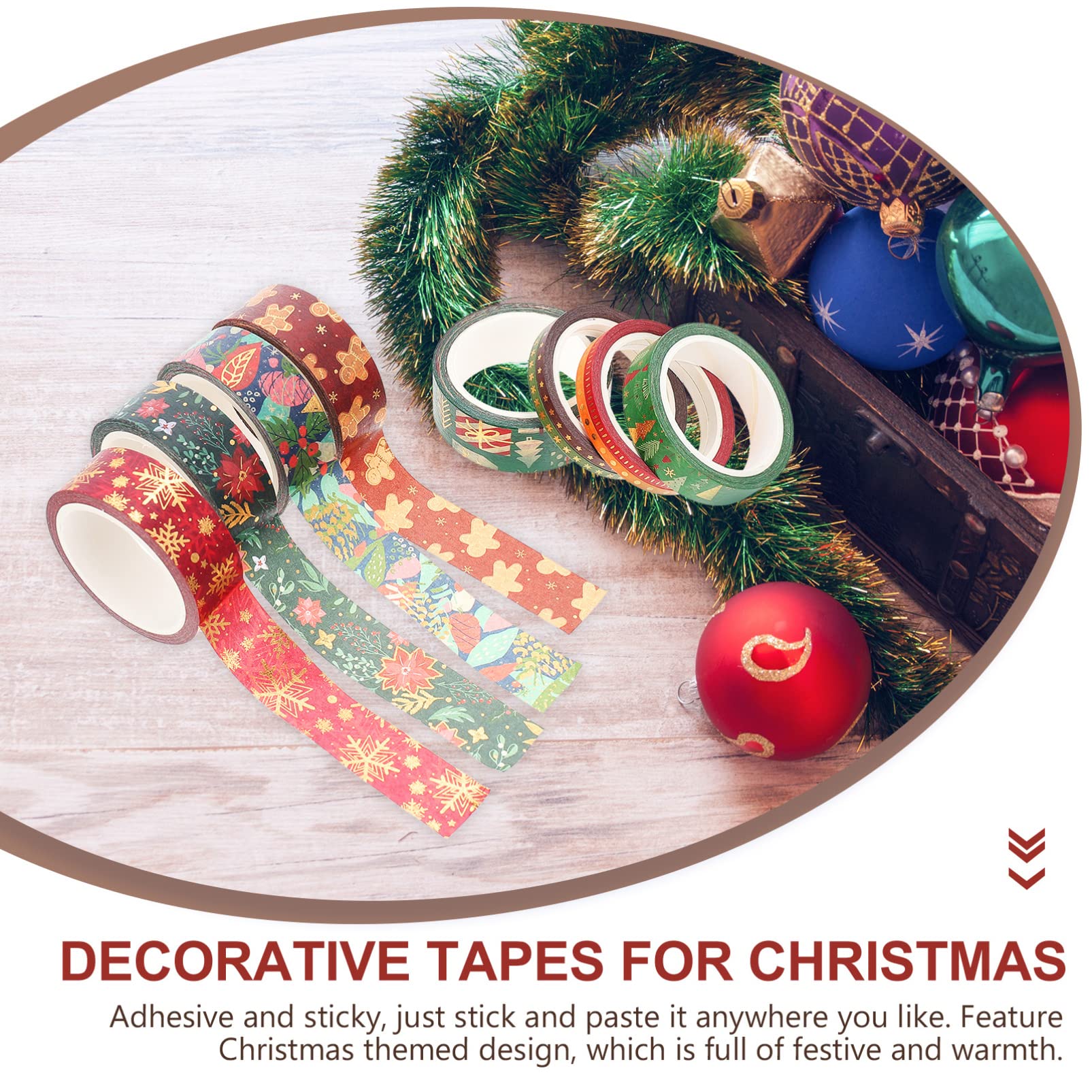 NUOBESTY 3 Juegos Cinta Washi Navideña Pegatinas Navideñas Christmas Stickers Cinta Navideña Bronceadora Cinta Adhesiva Para Scrapbooking Cintas De Diario Cintas Adhesivas 21 Rollos*3