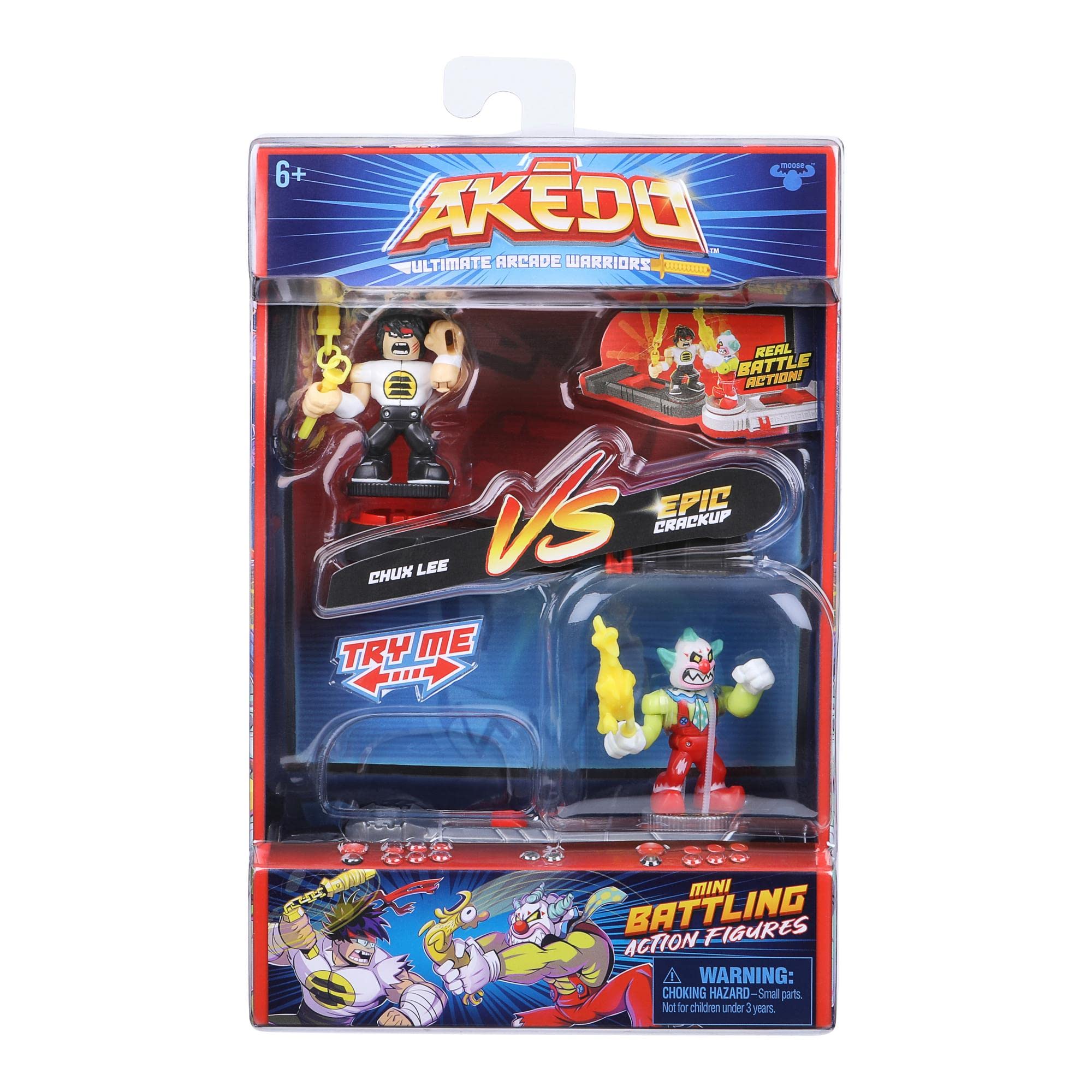 Giochi Preziosi Akedo Chux Lee VS Epic Crackup Complete Start of Battle Playset, 2 Akedo Warriors and 2 Controllers Included, for Ages 6 and up, AKE01300, Multi-Colour